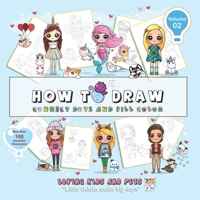 How to draw-connect dots and fill color-loving kids and pets! (Volume 2): 8.5"x8.5",92 color pages ,more than 100 characters B08VM82YGQ Book Cover