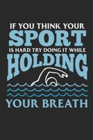 If you think your sport is hard try doing it while holding your breath: Wassersport Hobbyschwimmen Schwimmen Notizbuch liniert DIN A5 - 120 Seiten f�r Notizen, Zeichnungen, Formeln Organizer Schreibhe 1673448313 Book Cover