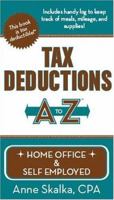 Tax Deductions A to Z for Home Office & Self Employed (Tax Deductions A to Z series) 1933672218 Book Cover