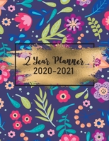2 Year Planner 2020-2021: Monthly Plan Ahead Calendar Appointments Personalized Planner 24 Months Agenda Schedule Organizer Phone Book, Birthday Log, Days Notes Goals Artistic Floral Navy Blue Cover A 1676745696 Book Cover