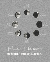 Phases of the moon Quadrille notebook journal: Graph paper notebook journal for the science and nature appreciator, star gazer and astronomy lover - Phases of the moon on leather effect cover art desi 1692724215 Book Cover