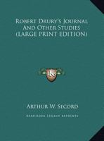 Robert Drury's Journal And Other Studies 1162987758 Book Cover