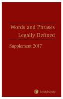 Words and Phrases Legally Defined 2017 Supplement 1474303641 Book Cover