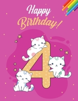 Cat coloring activity book for 4 years old birthday: Funny Cat Coloring Books 1653850965 Book Cover