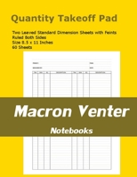 Quantity Survey Takeoff Pad / Measurements Notebook: 60 Standard Dimension Sheets with Feint and Margins – Ruled Both Sides (Two-Leaved Page Format) 1671005953 Book Cover