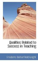 Qualities Related to Success in Teaching 0526892994 Book Cover