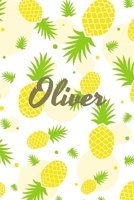 Oliver: Personalized Pineapple fruit themed Dotted Grid Notebook Bullet Grid Journal teacher gift teacher Appreciation Day Gift for kids students classmate girls boys 1677596791 Book Cover