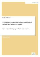 Evaluation Von Ausgewahlten Websites Deutscher Versicherungen 383868785X Book Cover
