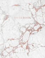 Notebook: Beautiful Rose Gold and White Marble with Gold Lettering | 150 College-ruled (7mm) Lined Pages | 8.5 x 11 - (A4 Size) 1726850803 Book Cover