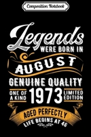 Composition Notebook: Legends Were Born In August 1973 - 46th Birthday Gifts Journal/Notebook Blank Lined Ruled 6x9 100 Pages 1702185346 Book Cover