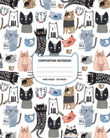 Composition Notebook Wide Ruled, 120 Pages: Cute Cat Pattern Primary Lined Journal Diary 1687748217 Book Cover