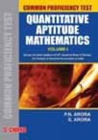 Quantitative Aptitude Mathematics: V. 1 8121928478 Book Cover