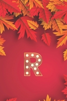 R: Monogram Initial R Notebook for Women, Girls and School, Autumn Leaves 8.5 x 11 Paperback 1677407298 Book Cover