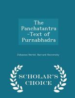 The Panchatantra-Text of Purnabhadra 1015085113 Book Cover