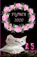 Planer 2020 F�r zwei ( 2 ) mit Uhrzeit, Stunden Kalender, Notizen: Handlicher Timer Kalender 2020 Terminplaner F�r Zwei ( 2 ) Blumen Katze Geschenk 12 Monate Jan bis Dez Organizer, Terminkalender Top  1676881379 Book Cover