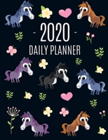 Horse Daily Planner 2020: Cute Year Agenda: January - December 2020 Pretty Monthly Calendar Organizer with Farm Animal Pony Large Black Scheduler For Weekly Appointments, School, College, Office, or W 1710149590 Book Cover