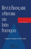 Langues et nations au XIXe siècle (Revue Francaise d'Histoire Des Idees Pol) (French Edition) 2343160589 Book Cover