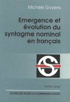Emergence Et Évolution Du Syntagme Nominal En Français 3906752887 Book Cover