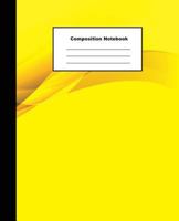Composition Notebook: Abstract Bright Yellow Wave Curve Luxury Wide Ruled 1726613046 Book Cover