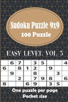100 Sudoku Puzzle 9x9 - One puzzle per page: Sudoku Puzzle Books - Easy Level - Hours of Fun to Keep Your Brain Active & Young - Gift for Sudoku Lovers - Vol 5 B08R4FB83H Book Cover
