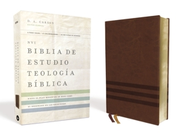 NVI Biblia de Estudio, Teología Bíblica, Tapa Dura, Interior a cuatro colores: Sigue el plan redentor de Dios como se desenlaza en las Escrituras 0829770496 Book Cover