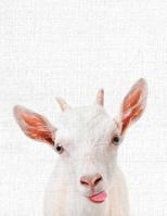 Cute Animal Composition Book Smiley Goat: 8.5 x 11'', 200 Wide Ruled Pages, Notebook for School Softcover Canvas Design: Large notebook journal for ... college (Peekaboo animal notebook) (Volume 6) 1975899644 Book Cover