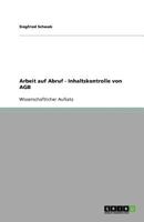 Arbeit auf Abruf - Inhaltskontrolle von AGB 3640748123 Book Cover