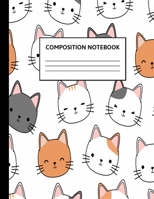 Composition Notebook: Wide Ruled Paper Notebook Journal Cute Wide Blank Lined Workbook for Teens Kids Students Girls for Home School College Writing Notes Cute Cat Kitten & Succulents Pattern 1692644963 Book Cover
