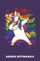 Agenda Settimanale: Unicorno Danza A5 manoscritto floreale - Agenda con Pianificatore Settimanale 52 settimane per amanti unicorno (viola) (Italian Edition) 1689494395 Book Cover