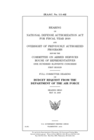 Hearing on National Defense Authorization Act for fiscal year 2010 and oversight of previously authorized programs 1691371270 Book Cover