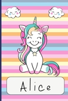 Alice: carnet Personnalisé / Journal pour filles. (French Edition) 1661066240 Book Cover