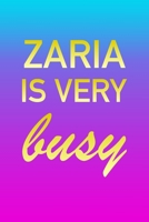 Zaria: I'm Very Busy 2 Year Weekly Planner with Note Pages (24 Months) - Pink Blue Gold Custom Letter Z Personalized Cover - 1710782854 Book Cover