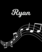 Ryan: Sheet Music Note Manuscript Notebook Paper Personalized Custom First Name Initial R Musician Composer Instrument Composition Book 12 Staves a Page Staff Line Notepad Notation Guide Create Compos 170408699X Book Cover