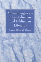Abhandlungen Zur Orientalischen Und Biblischen Literatur 1608996042 Book Cover