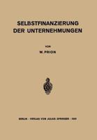 Selbstfinanzierung Der Unternehmungen 3642983111 Book Cover