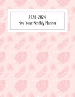 2020-2024 Five Year Monthly Planner: Pink Cover Design.60 Months Calendar, 5 Year Monthly Appointment Notebook, Agenda Schedule Organizer. 1651767084 Book Cover
