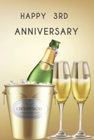 Happy 3rd Anniversary: Funny 3rd Magic happened on this day happy anniversary Birthday Gift Journal / Notebook / Diary Quote (6 x 9 - 110 Blank Lined Pages) 1712563092 Book Cover