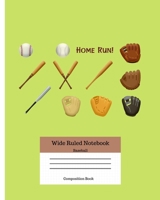 Wide Ruled Notebook Baseball Composition Book: Sports Fans Novelty Gifts for Adults and Kids. 8" x 10" 120 Pages. Volume 4 1086787161 Book Cover