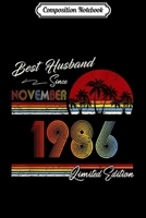 Composition Notebook: Mens 32nd Wedding Anniversary Gifts Husband Since November 1987 Journal/Notebook Blank Lined Ruled 6x9 100 Pages 1673554326 Book Cover