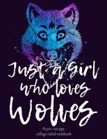 Just a Girl Who Loves Wolves: Notebook for Wolf Lovers Back to School Gift 8.5x11 1082481262 Book Cover