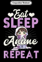 Composition Notebook: Eat Sleep Anime Repeat Japanese Manga Lover Cosplay Journal/Notebook Blank Lined Ruled 6x9 100 Pages 1709825944 Book Cover