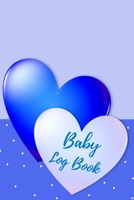 Baby Log Book: baby daily breastfeeding feeding newborn twin record and tracker journal log book nanny Gift / log book fornewborns or twins /Blue Heart Cover B083XX47D6 Book Cover