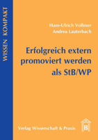 Erfolgreich Extern Promoviert Werden ALS Stb/Wp 3896732501 Book Cover