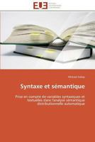 Syntaxe Et Sémantique 3841790658 Book Cover