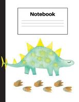 Notebook: Dinosaur Stegosaurus, Foot Prints, Wide Rule, Notebook Home Office School Student Teacher Homeschool, 7.4 x 9.7 in, 200 pages kids, school, home, students, teachers 1724588273 Book Cover