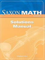 Saxon Math, Course 3: Solutions Manual 1591419166 Book Cover
