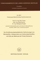 Zur Ermittlung Elastoplastischer Verformungen Von Werkstoffen, Insbesondere Von Verbundwerkstoffen, Mit Hilfe Der Methode Der Finiten Elemente 3531028146 Book Cover