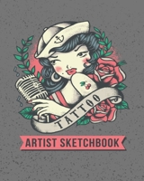 Tattoo Artist Sketchbook: Blank Sketchbook for Tattoo Artist to Draw & Sketch | Tattooist Gift (Floral Girl) 1676061940 Book Cover