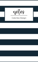 Notes Colombo Design: Business Dot Grid Notebook & Bullet Journal Softcover, 120 Pages, 5x8, Blue/White Stripes 1698806159 Book Cover