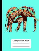 Elegant Elephant Wide Rule Composition Notebook 1973867958 Book Cover